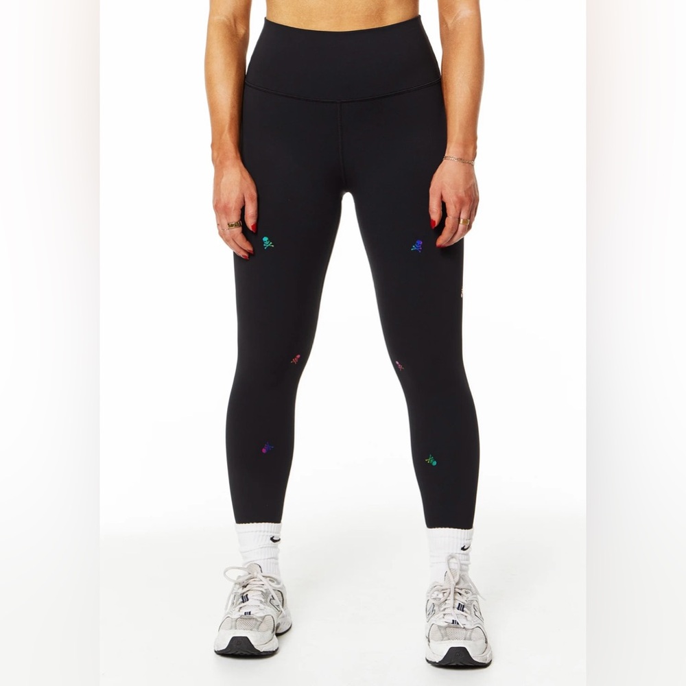 SoulCycle Milestone Leggings - Tight Rainbow Foil Skull Design